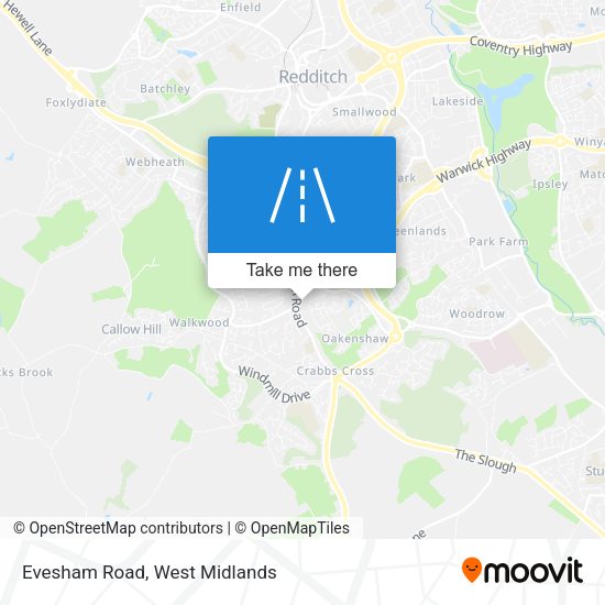 Evesham Road map