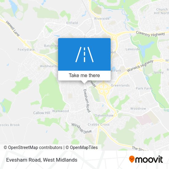 Evesham Road map