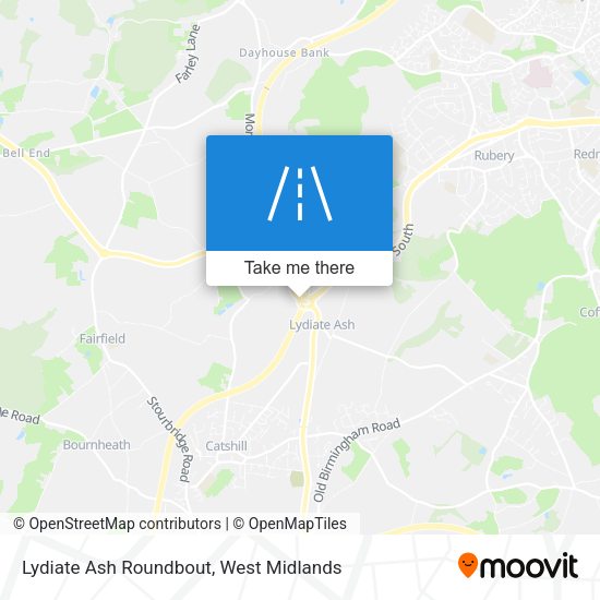 Lydiate Ash Roundbout map