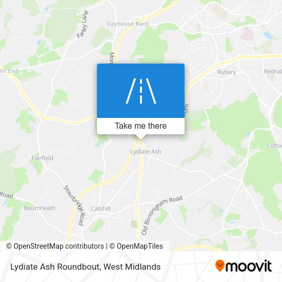 Lydiate Ash Roundbout map