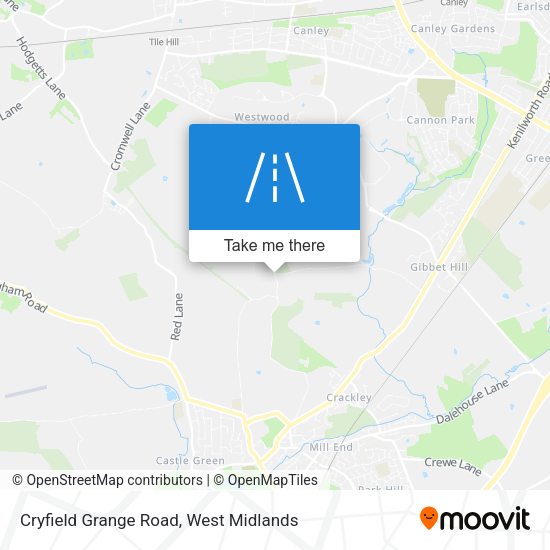 Cryfield Grange Road map
