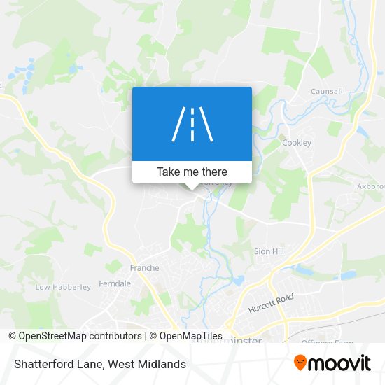 Shatterford Lane map