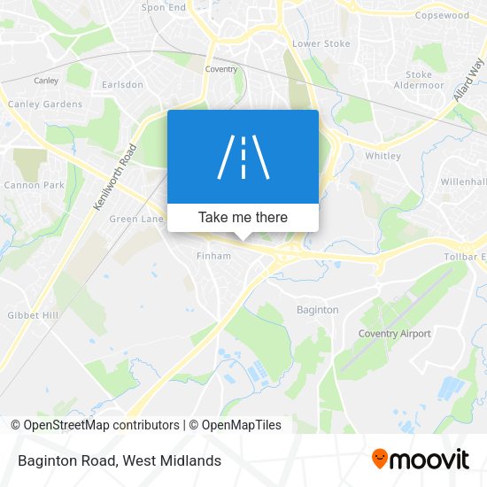 Baginton Road map