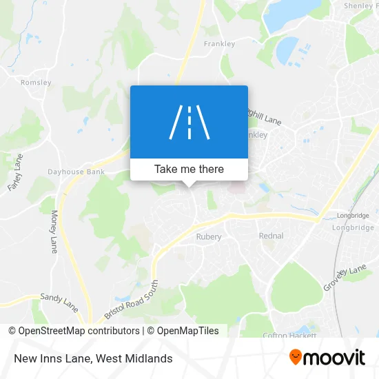 Rubery Map How to get to New Inns Lane, Rubery North by bus or train?