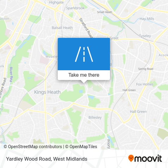 Yardley Wood Road map