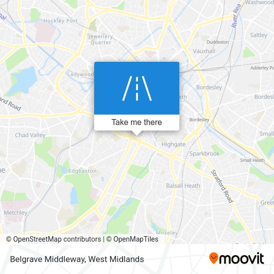 Belgrave Middleway map