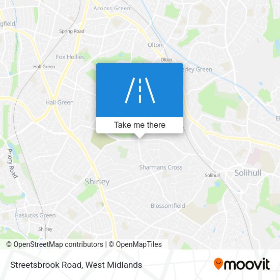 Streetsbrook Road map