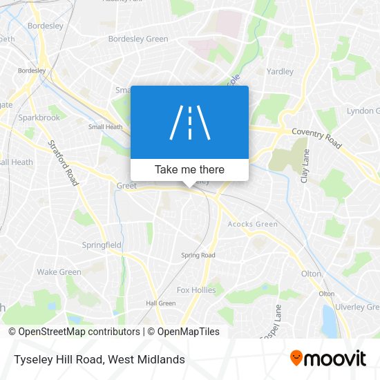 Tyseley Hill Road map