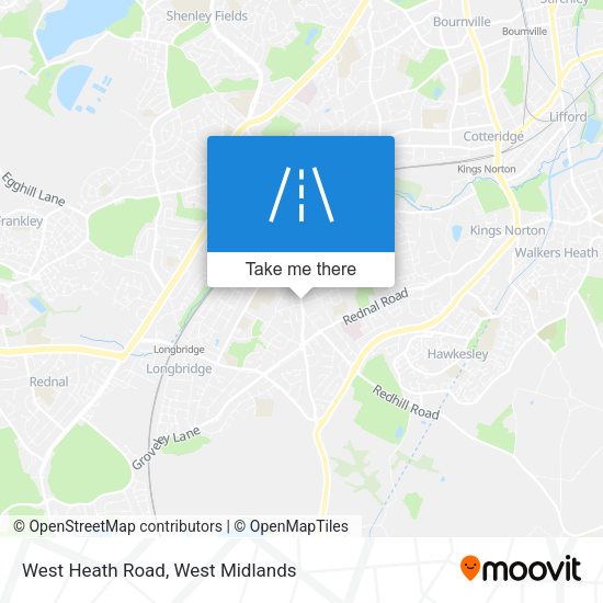 West Heath Road map