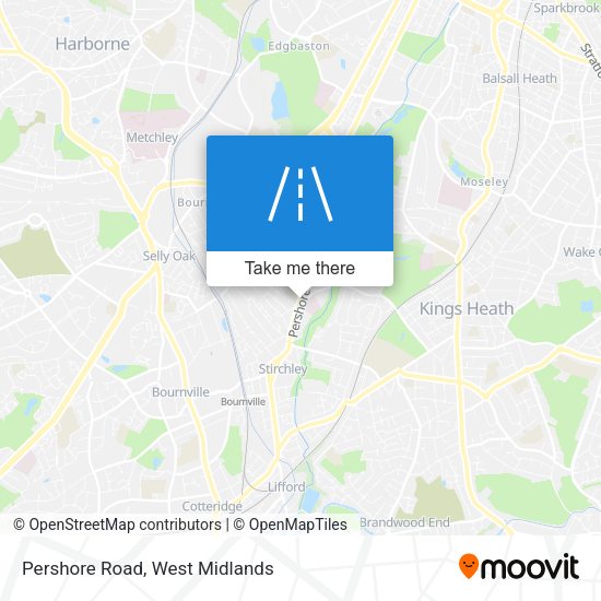 Pershore Road map