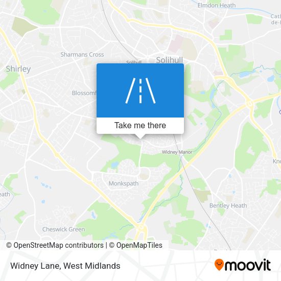 Widney Lane map