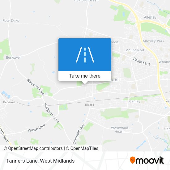 Tanners Lane map