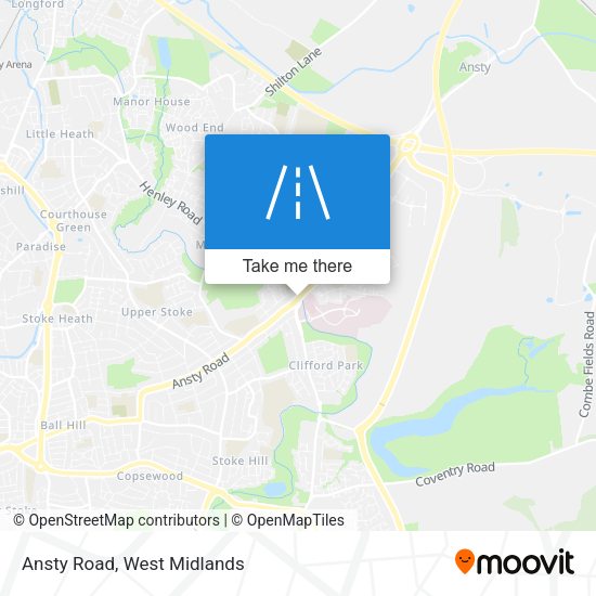Ansty Road map