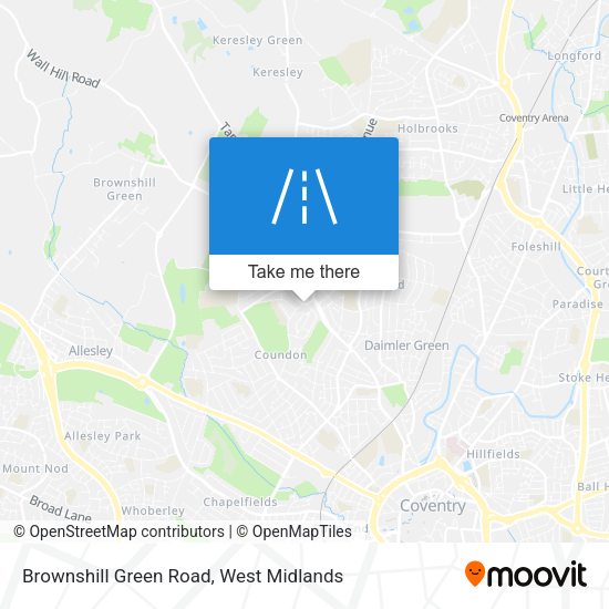 Brownshill Green Road map