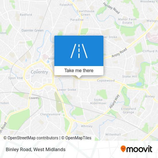 Binley Road map