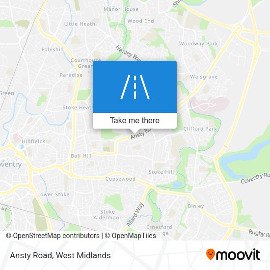 Ansty Road map