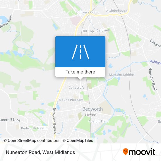 Nuneaton Road map