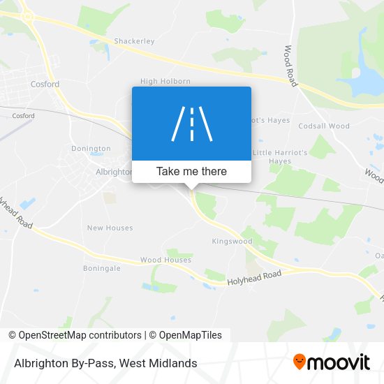 Albrighton By-Pass map