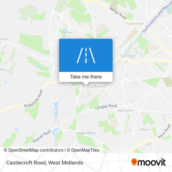 Castlecroft Road map