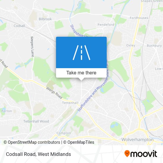 Codsall Road map