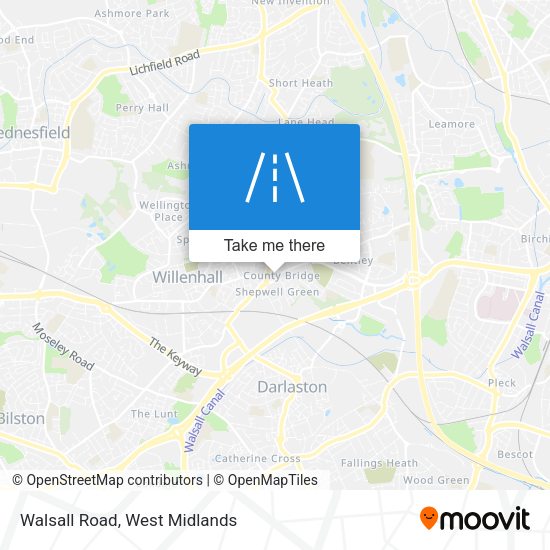 Walsall Road map
