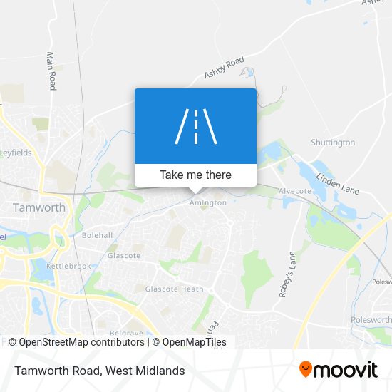 Tamworth Road map