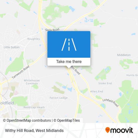 Withy Hill Road map