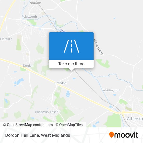 Dordon Hall Lane map