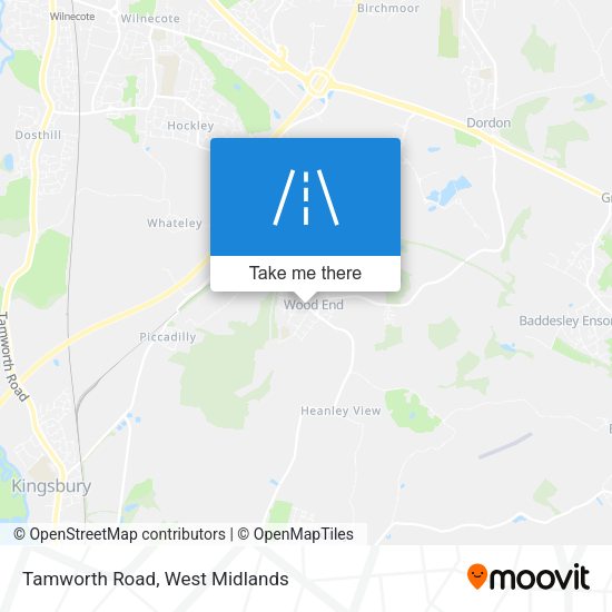 Tamworth Road map