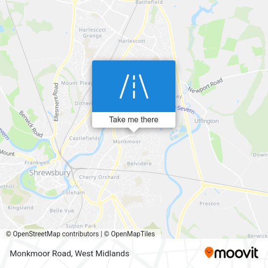 Monkmoor Road map