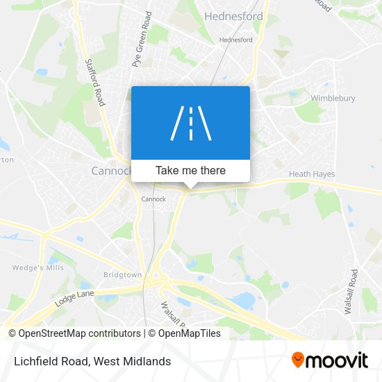 Lichfield Road map