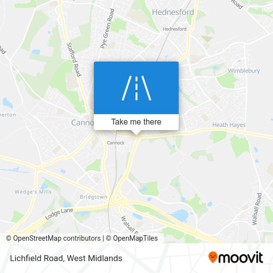 Lichfield Road map