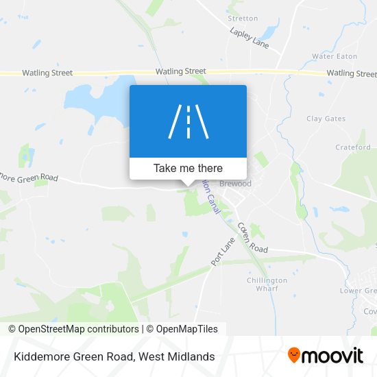 Kiddemore Green Road map