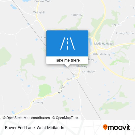 Bower End Lane map