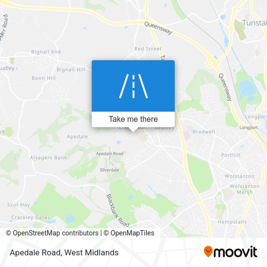 Apedale Road map
