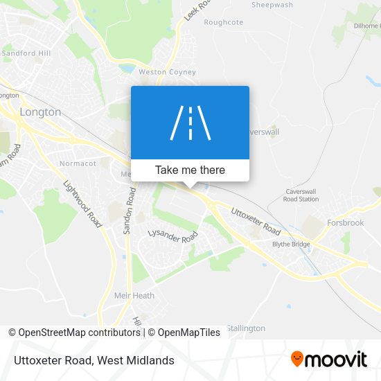Uttoxeter Road map