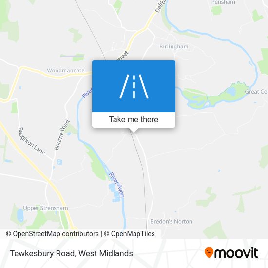Tewkesbury Road map