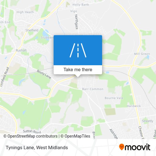Tynings Lane map