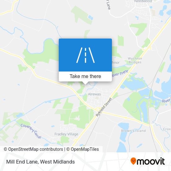 Mill End Lane map