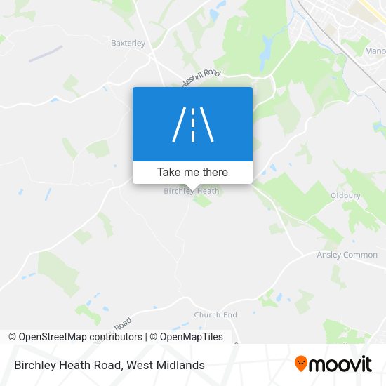 Birchley Heath Road map