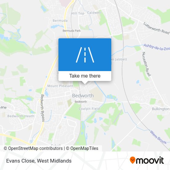 Evans Close map
