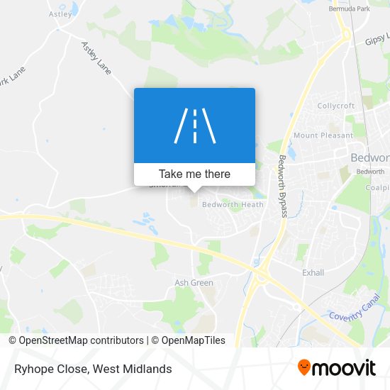 Ryhope Close map