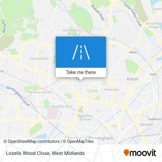 Lozells Wood Close map