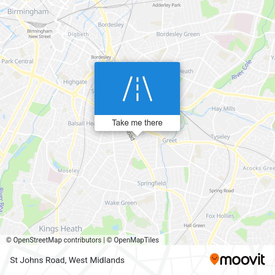 St Johns Road map