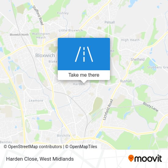 Harden Close map