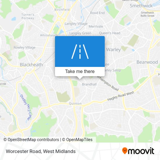 Worcester Road map