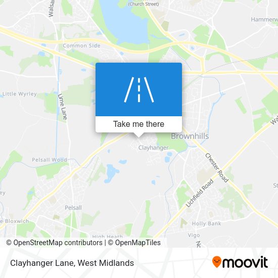 Clayhanger Lane map