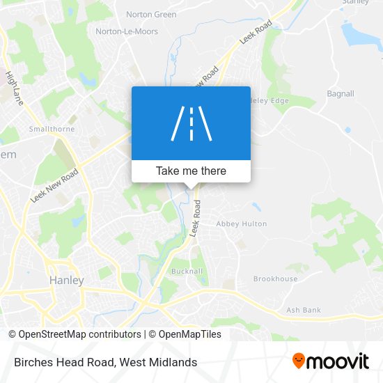 Birches Head Road map