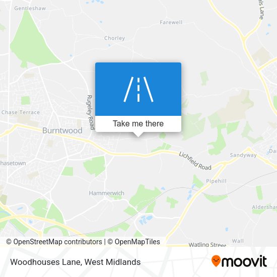 Woodhouses Lane map