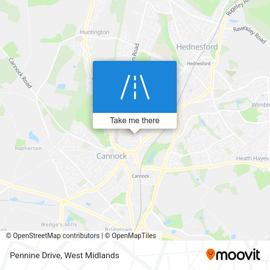 Pennine Drive map